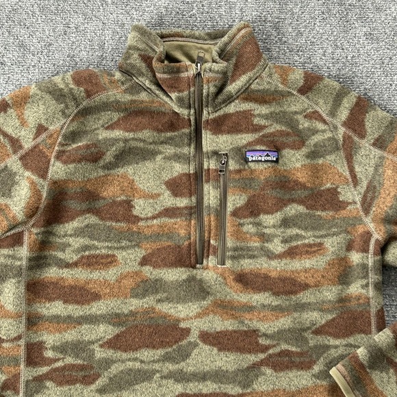 Patagonia Other - Patagonia Pullover Mens Large Green Camo Better Sweater 1/4 Zip Fleece